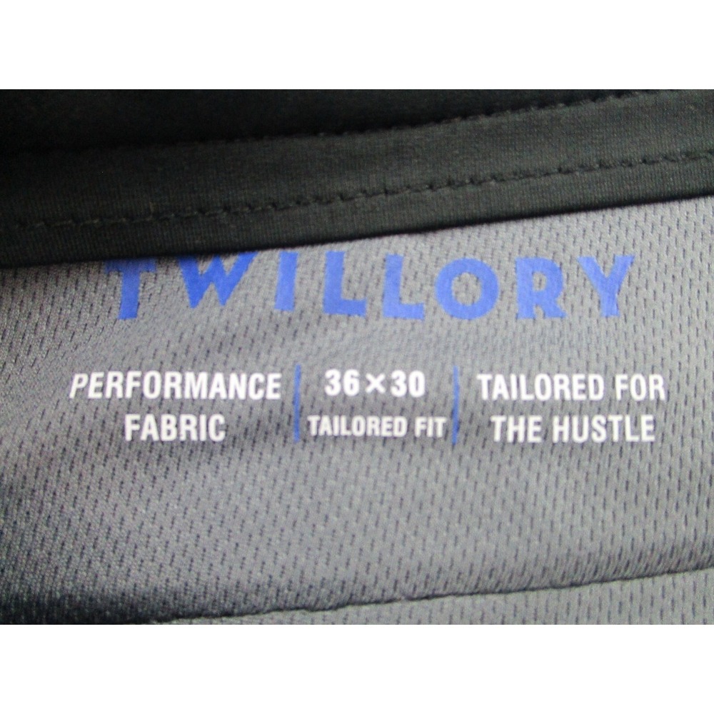 Twillory Pants Mens 36x30 Tailored Fit The Hustle Black Chino Performance Golf - Picture 3 of 14